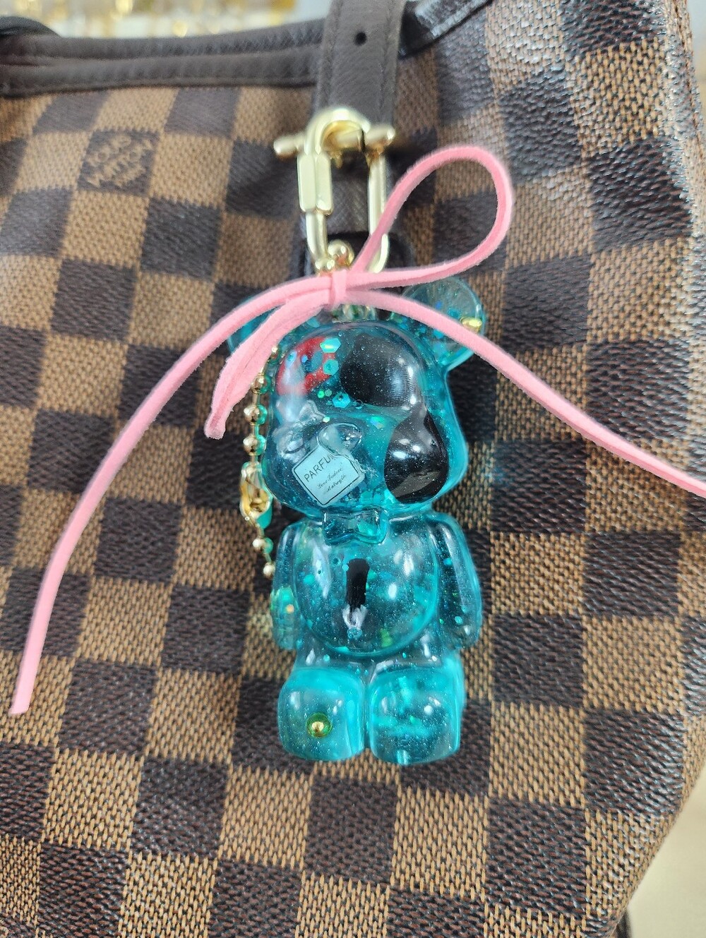 Aqua Luxe Bear Bag Charm